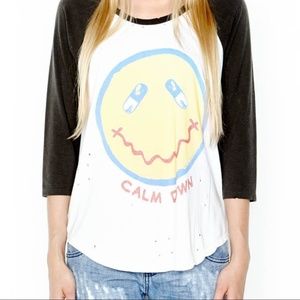 Lauren Moshi Calm Down baseball tee